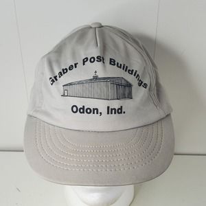 Graber Post Buildings Odin Indiana Trucker Hat Mesh Back Foam Snapback Cap Logo